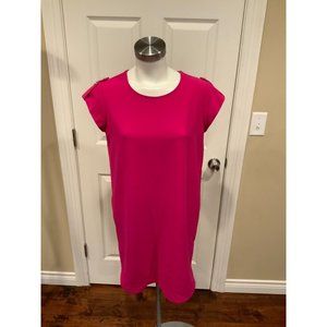 Diane Von Furstenberg "Dominique" Pink Shift Mini Dress, Size 2